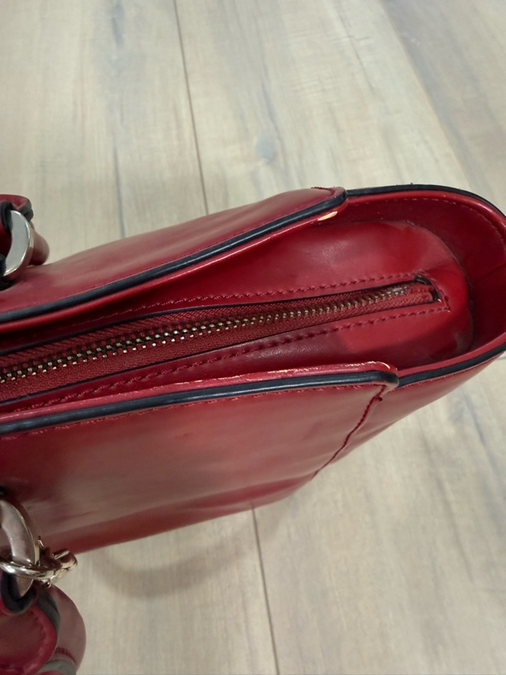 Love Moschino Red Vegan Leather Tote with Heart Charm - Picture 2 of 11
